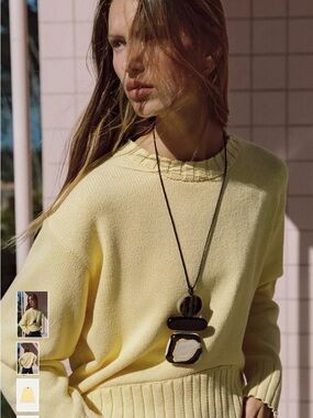 Soft Yellow Knit Sweater - Pale Lemon Pullover NWT Zara